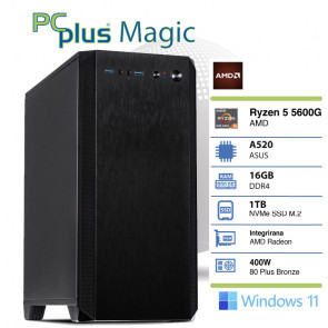 PCPLUS Magic AMD Ryzen 5 5600G 16GB 1TB NVMe SSD Windows 11 Home namizni računalnik