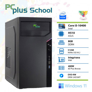 PCPLUS School i5-10400 8GB 512GB NVMe SSD Windows 11 PRO EDU namizni računalnik