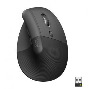 LOGITECH Lift vertical ergonomična brezžična optična črna miška