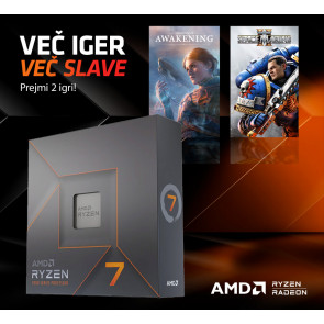 AMD Ryzen 7 7700X 4,5/5.4GHz 32MB AM5 105W BOX brez hladilnika procesor + 2 igri