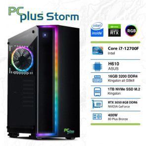 PCPLUS Storm i7-12700F 16GB 1TB NVMe SSD GeForce RTX 3050 8GB RGB gaming namizni računalnik