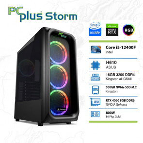 PCPLUS Storm i5-12400F 16GB 500GB NVMe SSD GeForce RTX 4060 DDR6 8GB RGB gaming namizni 