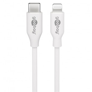 GOOBAY USB-C na Apple (Lightning) 0,5m 87W beli napajalni in sync MFi kabel