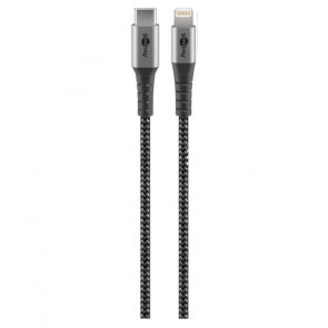 GOOBAY USB-C na Apple (Lightning) 1m 60W črni napajalni in sync MFi kabel