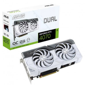 ASUS Dual GeForce RTX 4070 OC 12GB GDDR6X (90YV0IZ4-M0NA00) bela gaming grafična kartica