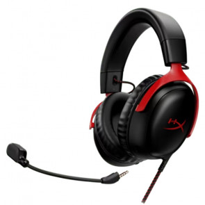 HP HyperX Cloud III Gaming 3.5mm/USB-C/USB-A 7.1 z mikrofonom črne-rdeče slušalke