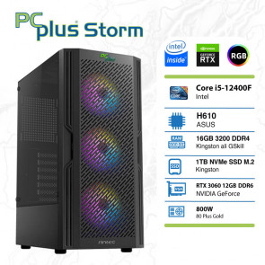 PCPLUS Storm i5-12400F 16GB 1TB NVMe SSD GeForce RTX 3060 OC 12GB RGB gaming namizni računalnik