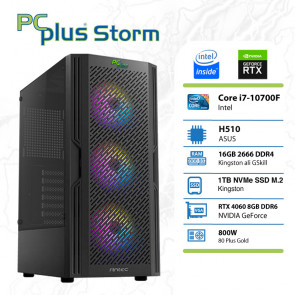 PCPLUS Storm i7-10700F 16GB 1TB NVMe SSD GeForce RTX 4060 8GB RGB gaming namizni računalnik