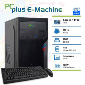 PCPLUS E-machine i5-14400 16GB 1TB NVMe SSD tipkovnica miška namizni računalnik