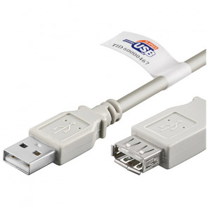 GOOBAY USB 2.0 (M) / USB 2.0 (Ž) Hi-Speed 5m beli podajševalni kabel