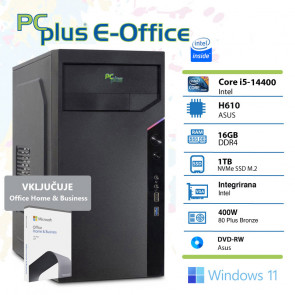 PCPLUS e-Office i5-14400 16GB 1TB NVMe SSD Windows 11 Pro Office Home & Bus namizni računalnik